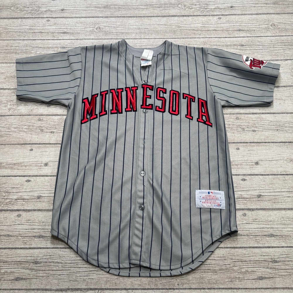 Vintage CCM Baseball Jersey Men's Large Gray Pinstripe Minnesota Twins Stitched